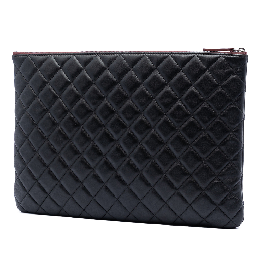 Pre-Loved Chanel Large Quilted Lambskin O Case Clutch - Picture 2 of 6